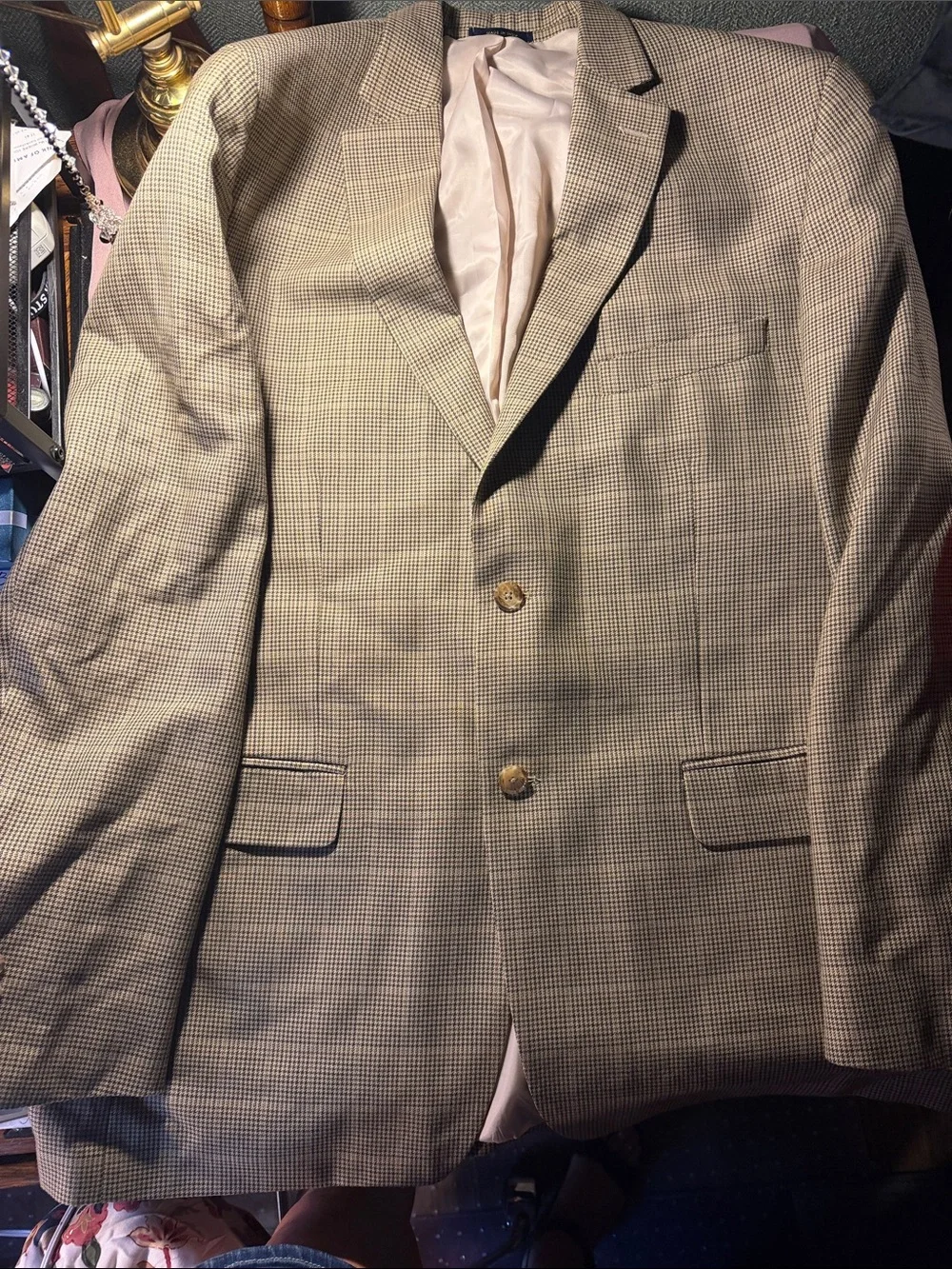 Macy's Brown Tan Glen Plaid Sport Coat